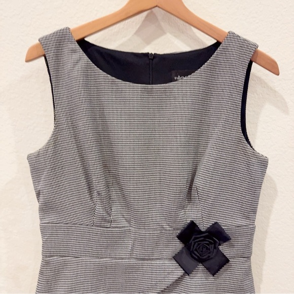 Connected Petite Black & White Houndstooth Print Short Dress Preowned Size 8P - Picture 3 of 9